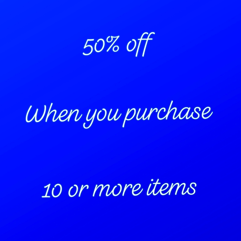 50% off on 10 or more items